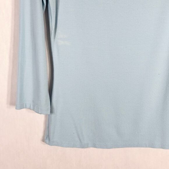Cache‎ Small Top Knit Light Baby Blue Rhinestones Cut Out Cold Shoulder Y2K 1348 - Picture 5 of 10
